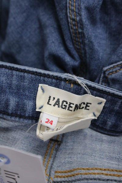 L'Agence Women's High Rise Skinny Medium Wash Jeans Blue Size 24