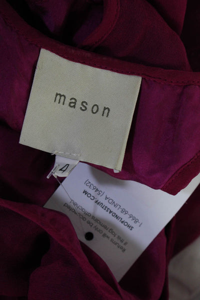 Mason Womens Silk Ruffled Battenberg Lace Sleeveless Tank Top Blouse Pink Size 4