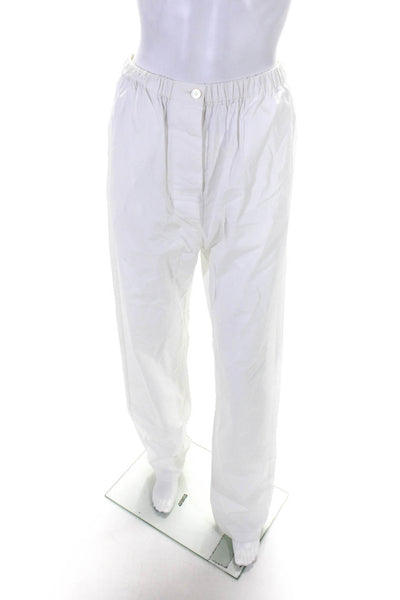 Giambattista Valli Womens Elastic Buttoned Straight Leg Pants White Size EUR40