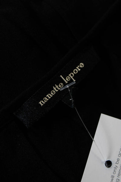 Nanette Lepore Women's Short Sleeve V-Neck Blouse Black Size XS