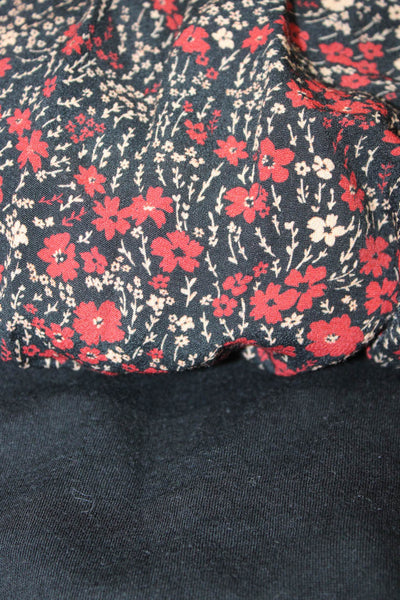 Zara Womens Cropped Tee Shirt Floral Maxi Dress Black Red Size Small Lot 2