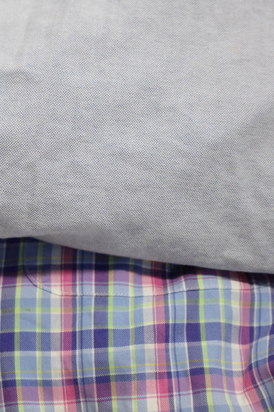 Ralph Lauren Mens Cotton Button Up Shirts Blue Multicolor Size 15.5 XL Lot 2