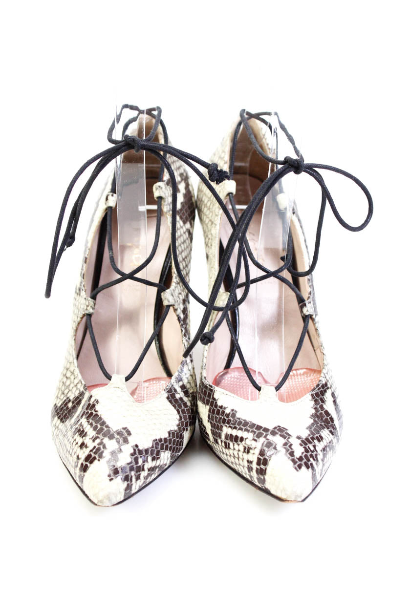Eva Snake Print Open Toe Lace Up Sock Bootie Dance Shoes – MYZIJI