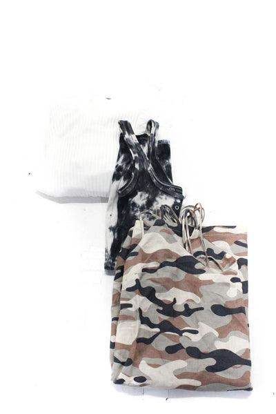 Zara Womens White Ribbed Knit Crew Neck Puff Sleeve Sweater Dress Size L S Lot 3