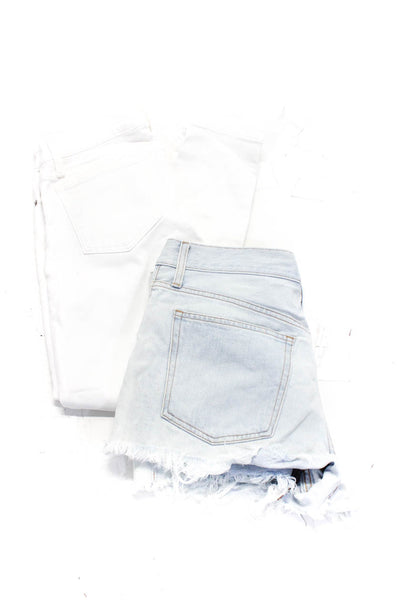 J Crew Women's Skinny Jeans Cut Off Shorts Blue White Size 28 29 Lot 2