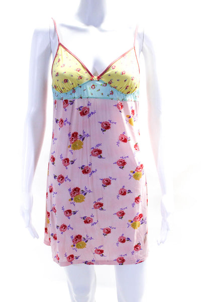 DKNY Womens Pink Floral Print V-neck Sleeveless Sleep Gown Size S Lot 2
