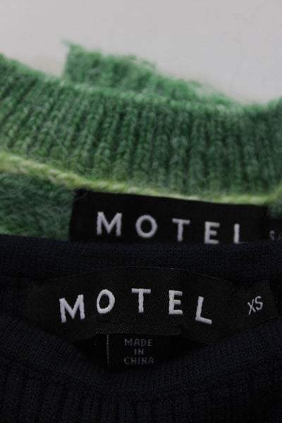 Motel Womens Sweaters Green Navy Blue Size Extra Small Lot 2