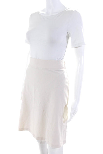 Eileen Fisher Womens Elastic Waist Stretch Pencil Skirt Ivory Size Petite Medium