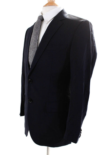 Boss Hugo Boss Mens Wool Darted Button Collar Long Sleeve Blazer Navy Size EUR36
