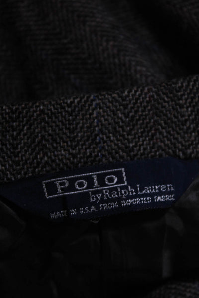 Polo Ralph Lauren Mens Striped Two Button Blazer Brown Size  41 Long
