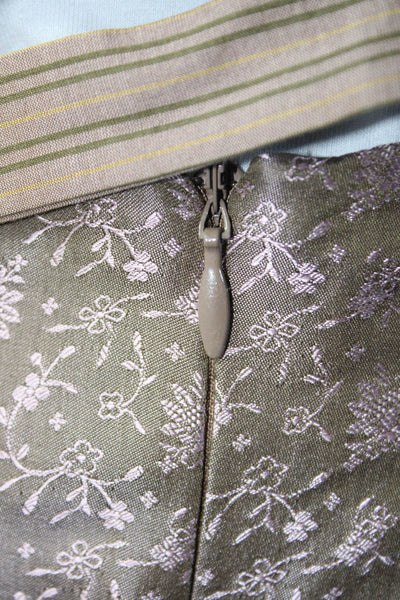 les chemins blanc Womens Silk Floral Print Knee-Length A-Line Skirt Brown Size S