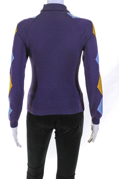 Philosophy di Alberta Ferretti Womens Wool Knit Turtleneck Sweater Purple Size 4