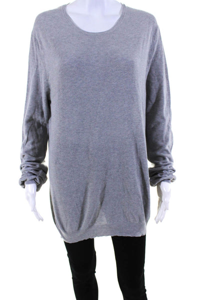 Zanone Womens Cotton Knit Long Sleeve Round Neck Pullover Sweater Gray Size L