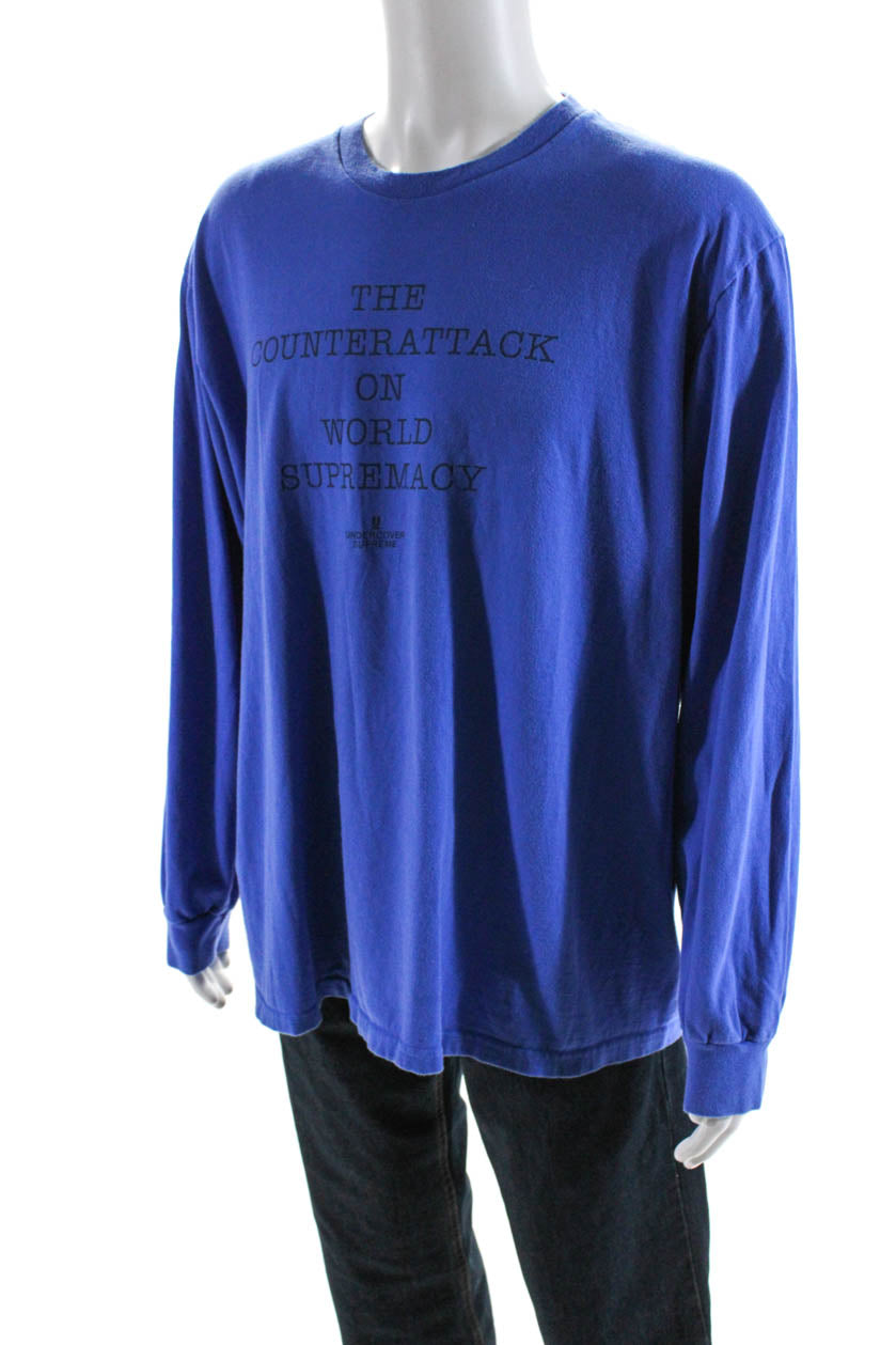 Supreme Men's T-Shirt - Blue - XL
