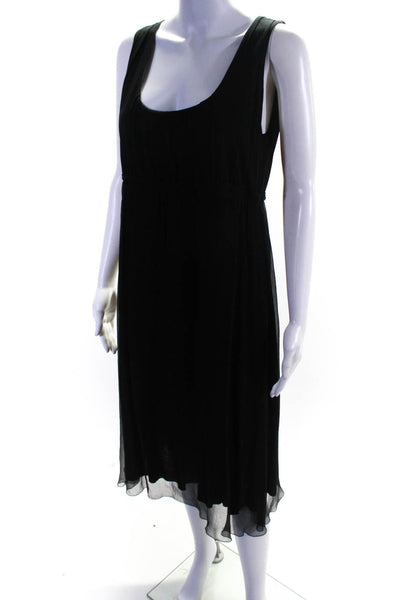 Velvet Womens Jersey Chiffon Sleeveless Scoop Neck A Line Dress Black Sz Medium