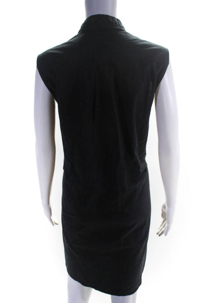 Current/Elliott Womens Studded Pocket Sleeveless Shirt Dress Black Size 3