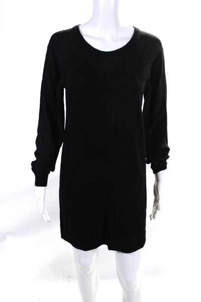 Sandro Women's Crewneck Long Sleeves Mini Sweater Dress Black Size 3