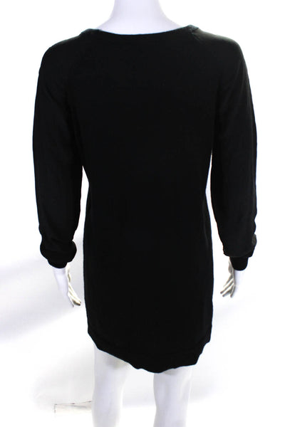 Sandro Women's Crewneck Long Sleeves Mini Sweater Dress Black Size 3