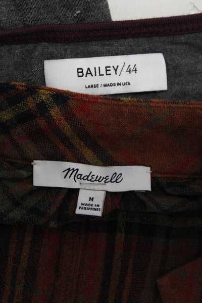 Madewell Bailey 44 Womens Tops Brown Purple Size Medium Large Lot 2
