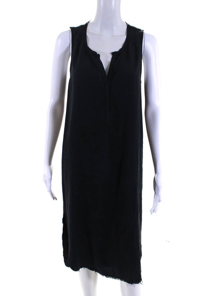 Go Silk Womens Black Silk V-Neck Sleeveless Tank Maxi Dress Size XS