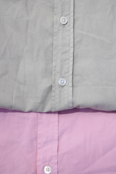 Hartford Mens Light Pink Cotton Collar Long Sleeve Dress Shirts Size L lot 2