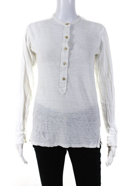 Isabel Marant Etoile Women's Round Neck Long Sleeves Blouse White Size S