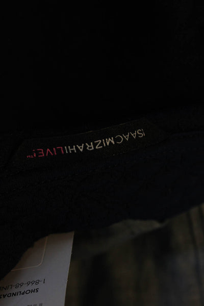 Isaac Mizrahi Live Womens Battenberg Lace Long Sleeve Zipped Jacket Navy Size S