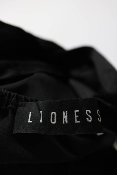 Lioness Women's Sleeveless V Neck Open Back Pullover Slip Dress Black Size S