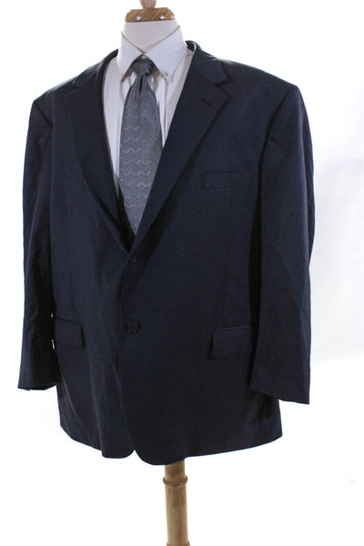 Gianfranco Ruffini Mens Dark Navy Wool Two Button Long Sleeve Blazer Size 52R