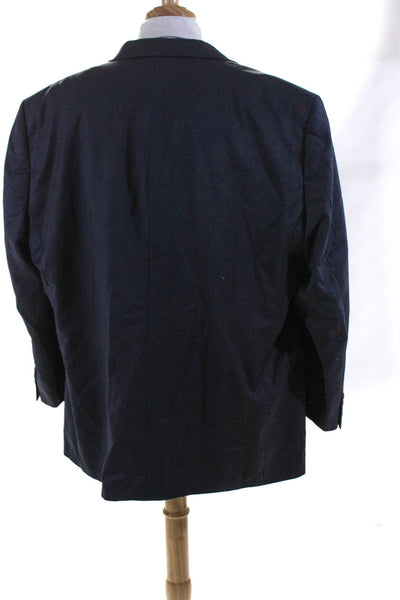 Gianfranco Ruffini Mens Dark Navy Wool Two Button Long Sleeve Blazer Size 52R