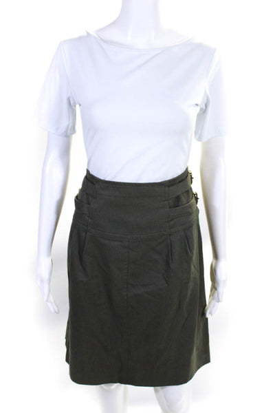 Marc By Marc Jacobs Womens Adjustable Waist Pencil Skirt Olive Green Size 12
