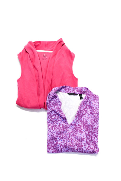 Isaac Isaac Mizrahi Womens Long Sleeve Shirt Cardigan Purple Pink Size S Lot 2