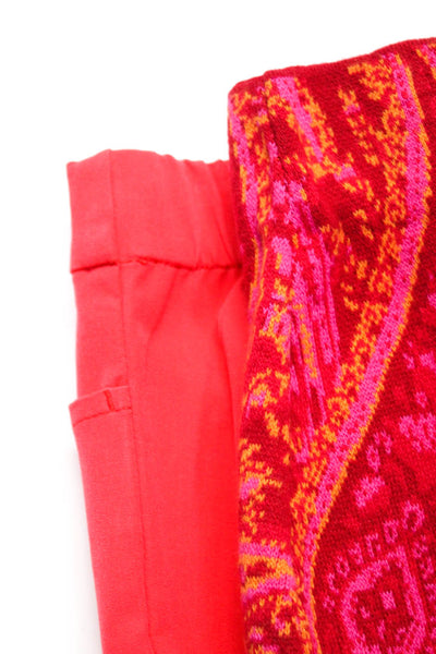 Isaac Mizrahi Womens Knit Pencil Skirt Mid-Calf Pants Red Size XS 6P Lot 2