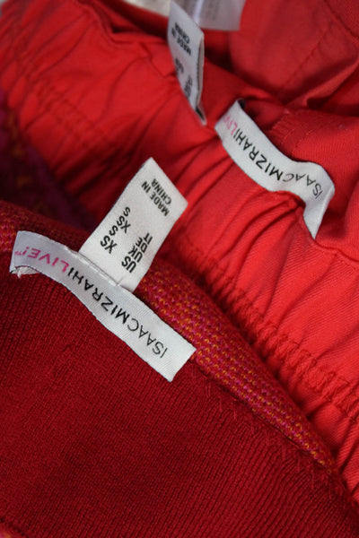 Isaac Mizrahi Womens Knit Pencil Skirt Mid-Calf Pants Red Size XS 6P Lot 2