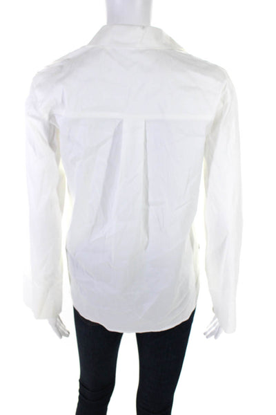 Vince Womens Collared Long Sleeve Shirt White Cotton Size 0