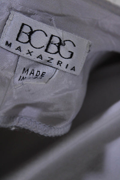 BCBGMAXAZRIA Womens Back Zip Vintage Umbrella Midi Skirt Blue Brown Size Small