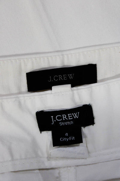 J Crew Womens Hook & Eye Tapered Straight Leg Dress Pants White Size 4 6 Lot 2