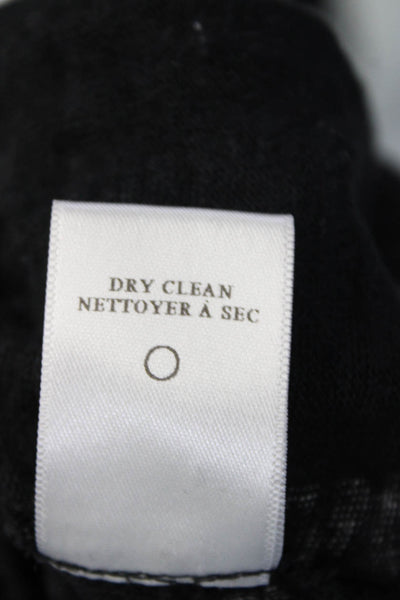 ALC Womens Crew Neck Sleeveless Knit Top Tee Shirt Black Linen Size Large