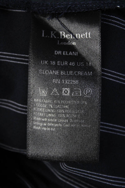 L.K. Bennett Women's Sleeveless Wide Leg Belted Jumpsuit Blue Size 14