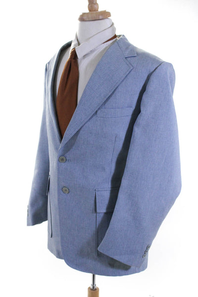 Haggar Mens Two Button Blazer Jacket Sky Blue Size 44