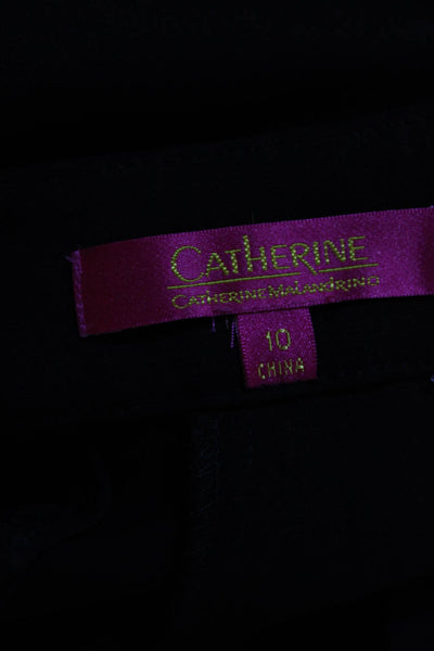 Catherine Catherine Malandrino Women's Cotton Pleated Trousers Black Size 10
