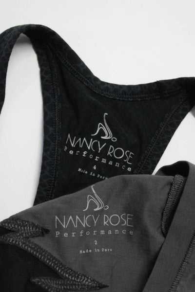Nancy Rose Womens Jersey Knit Scoop Neck Tank Tops Black Gray Size 4 2 Lot 2