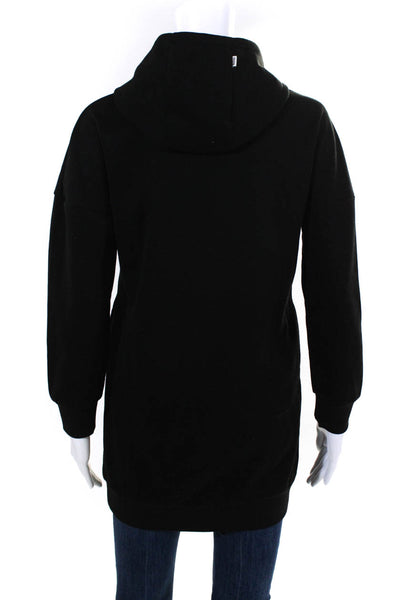 BOSS Teens Graphic Wording Long Sleeve Drawstring Hooded Dress Black Size S