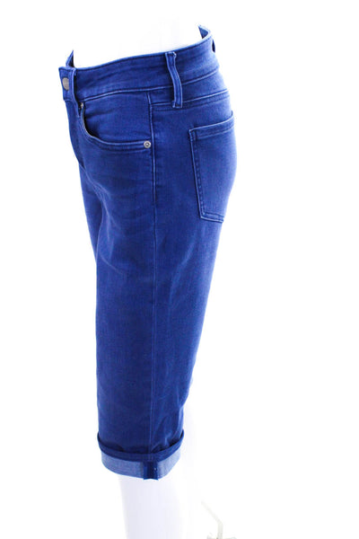NYDJ Womens Marilyn Straight Crop Capri Cuffed Mid Rise Jeans Blue Size 4P