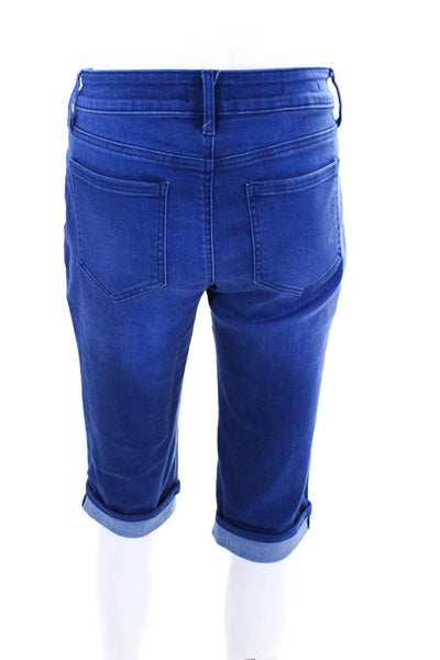 NYDJ Womens Marilyn Straight Crop Capri Cuffed Mid Rise Jeans Blue Size 4P