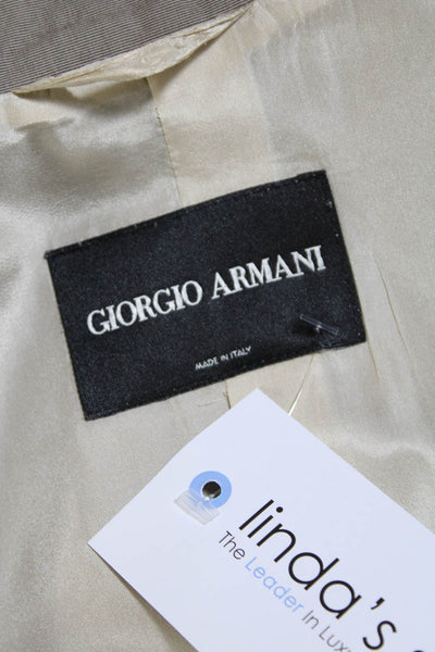 Giorgio Armani Womens Wool Long Sleeve Hidden Placket Blazer Jacket Gray Size 48