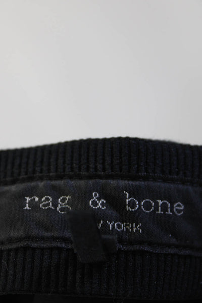 Rag & Bone Womens Back Zip Tiger Striped Cropped Pants Black Cotton Size 2