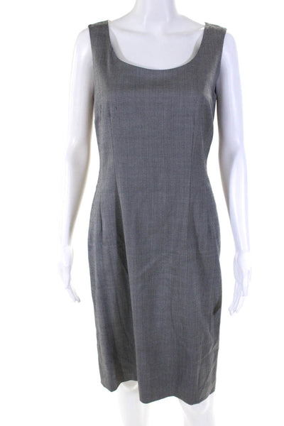 Lafayette 148 New York Women's Sleeveless Wool Blend Sheath Dress Gray Size 4
