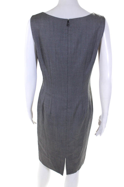 Lafayette 148 New York Women's Sleeveless Wool Blend Sheath Dress Gray Size 4