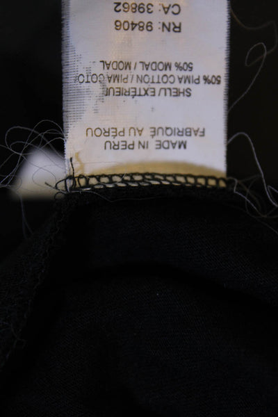 Theory Womens Cotton Jersey Knit Sleeveless V-Neck Skinny Leg Jumpsuit Black S